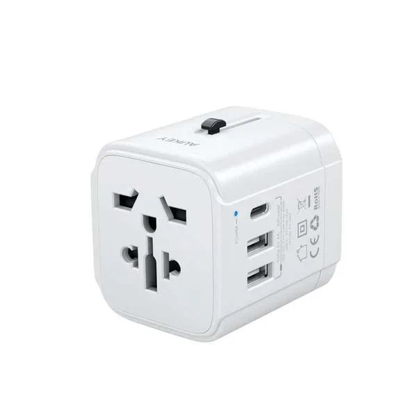 Aukey PA TA01 Universal Travel Adapter With USB C and USB A Ports